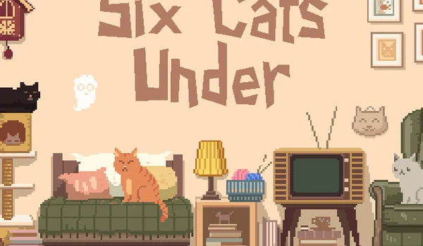 Six Cats Under original illustrated cover, not a gameplay screenshot
